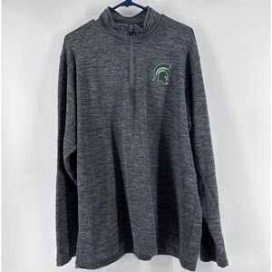 Rivalry Threads Michigan State Spartans Quarter Zip Pullover Shirt XL Gray